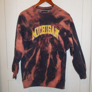 Custom Hand Bleached Michigan Crew Neck Sweatshirt‎ Size M Steve & Barry's